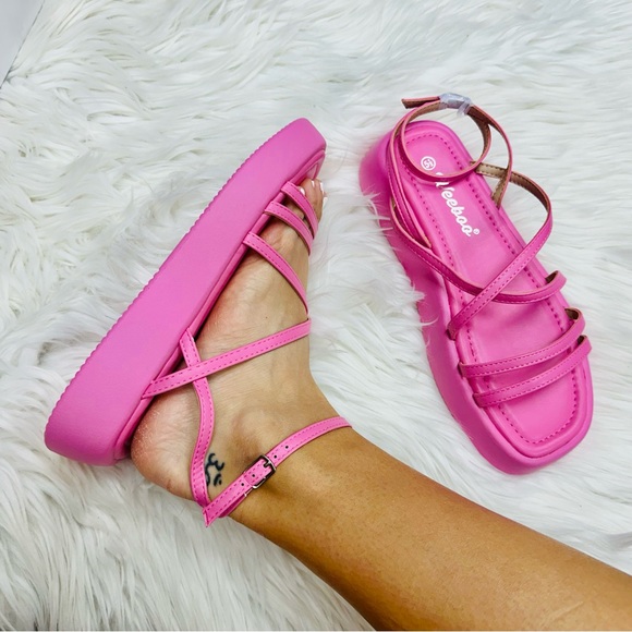 Pink platform sandal - Picture 4 of 7